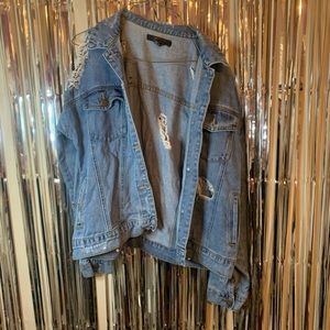 Distressed denim jacket